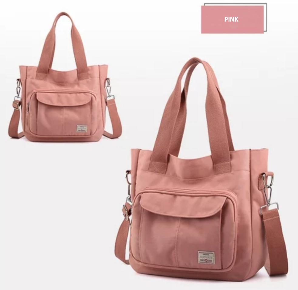 Stylish Women Nylon Zipper Pockets Fashion Shoulder Handbag - Image 3