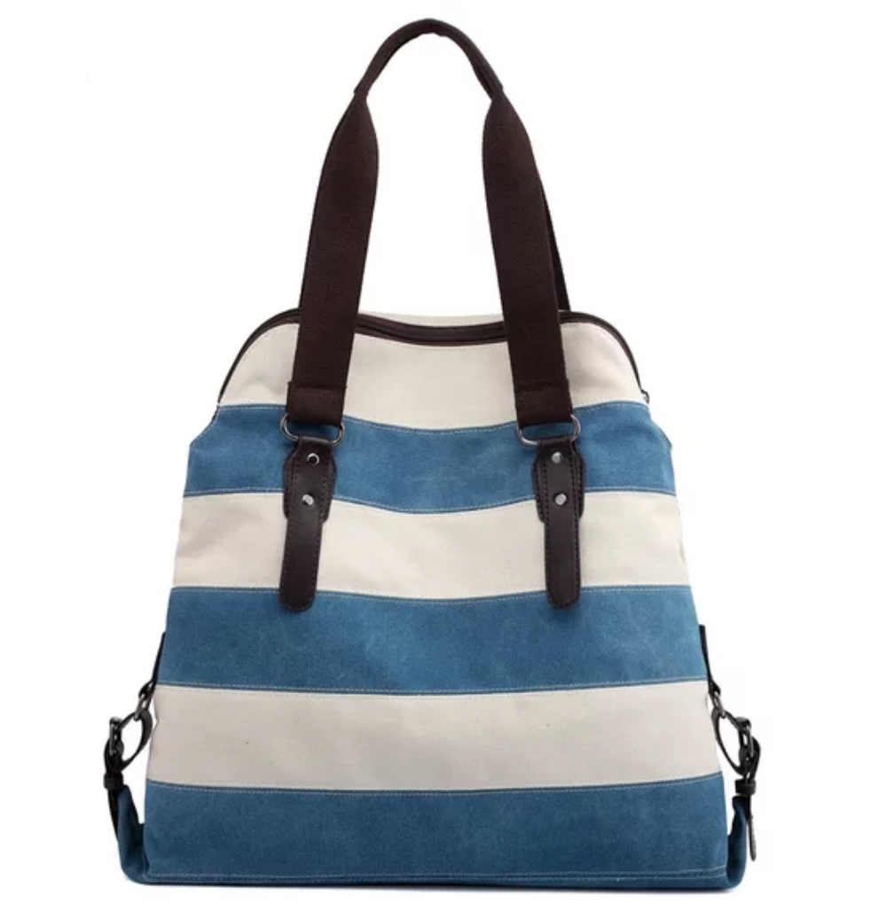 Women Canvas Shoulder Handbag Large Capacity Big Durable Shopping Bag - Image 5