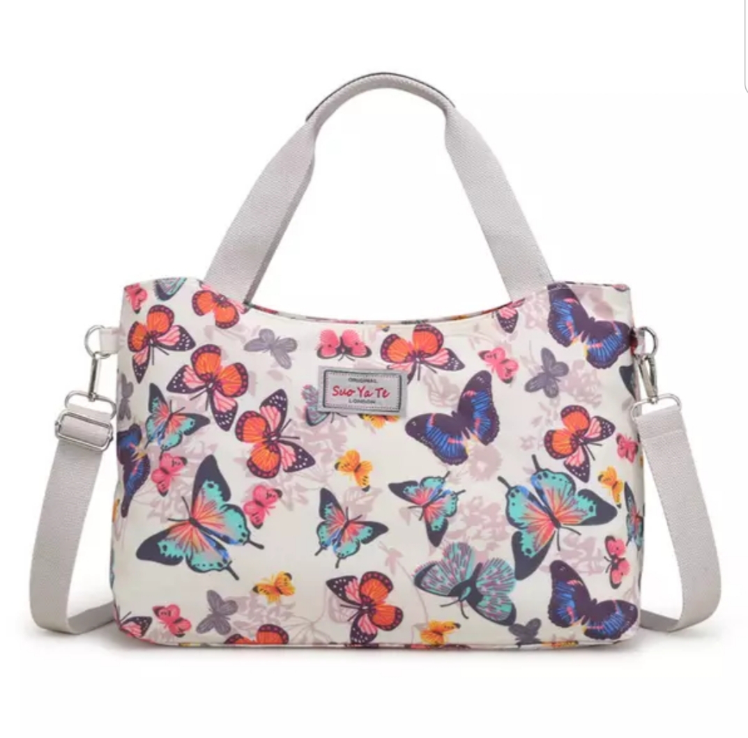 Women Stylish New Nylon Large Capacity Floral pattern Shoulder Handbag - Image 2